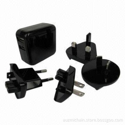 2.4A Wall Charger with Two USB Ports, Works with All Mobiles and Tablets